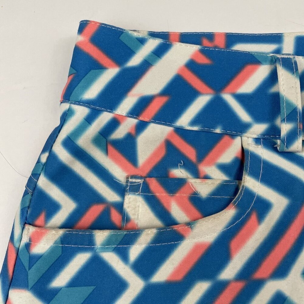 Slazenger Golf Skort Women’s 0 Blue Multicolored Abstract Print 5 Pockets - Picture 6 of 12